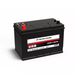 BATTERIE LOISIRS GR27 12V 100AH DOUBLE BORNES + A GAUCHE TECHNI-POWER