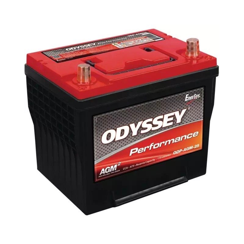 BATTERIE 12V 59AH 675A + A GAUCHE ODYSSEY ODP-AGM25 (25-675)