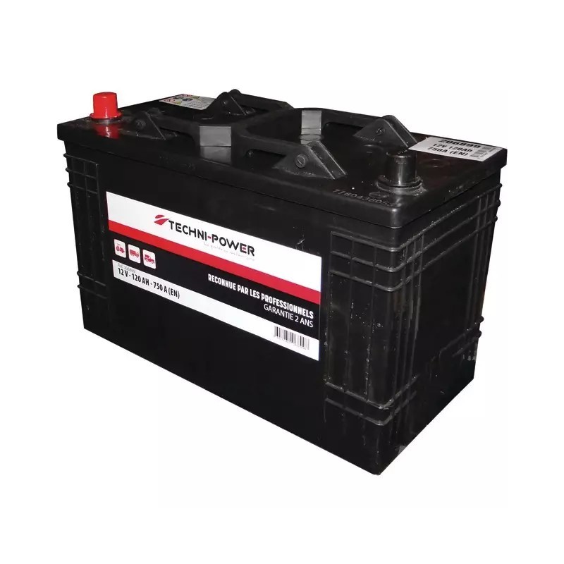 BATTERIE 12V 120AH 750A + A GAUCHE TECHNI-POWER