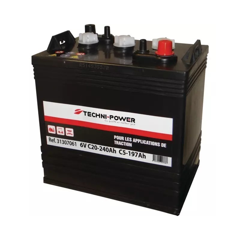 BATTERIE 6V 240AH DECHARGE LENTE TRACTION TECHNI POWER