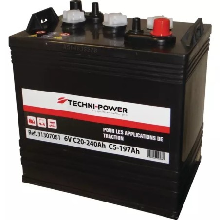 BATTERIE 6V 240AH DECHARGE LENTE TRACTION TECHNI POWER
