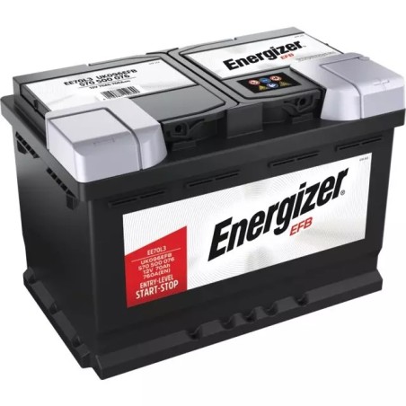 BATTERIE EE70L3 12V 70AH 760A EN + A DROITE EFB ENERGIZER