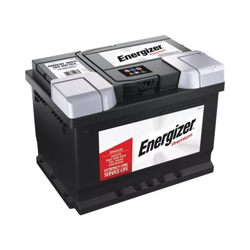 BATTERIE EM60LB2 12V 60AH 540A EN + A DROITE ENERGIZER PREMIUM