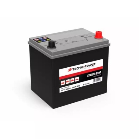 BATTERIE D23 EFB 12V 65AH 560A EN + A DROITE TECHNI-POWER
