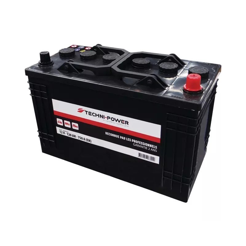 BATTERIE 12V 120AH 750A + A DROITE TECHNI-POWER