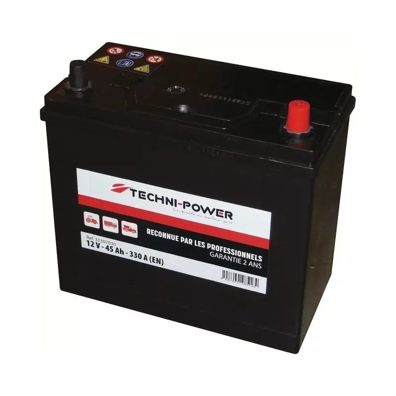 BATTERIE 12V 45AH 330A NS60 + A DROITE TECHNI-POWER