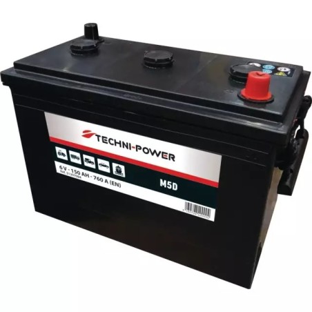 BATTERIE M5 6V 150AH 760A EN + EN DIAGONALE TECHNI-POWER
