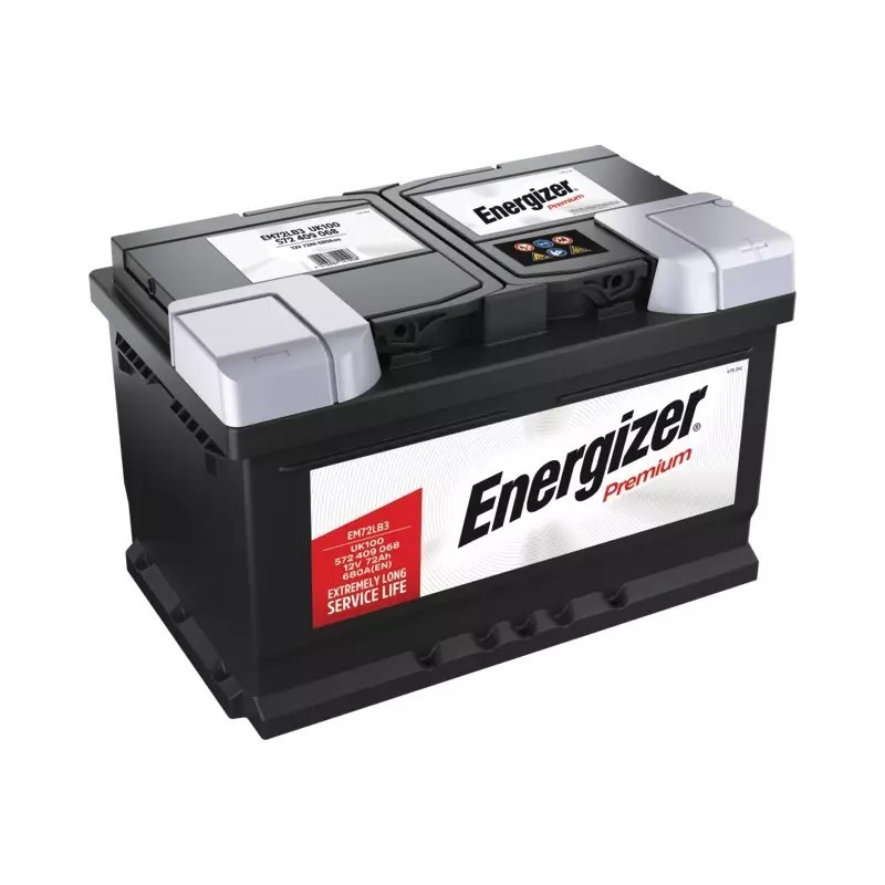 BATTERIE EM72LB3 12V 72AH 680A EN + A DROITE ENERGIZER PREMIUM