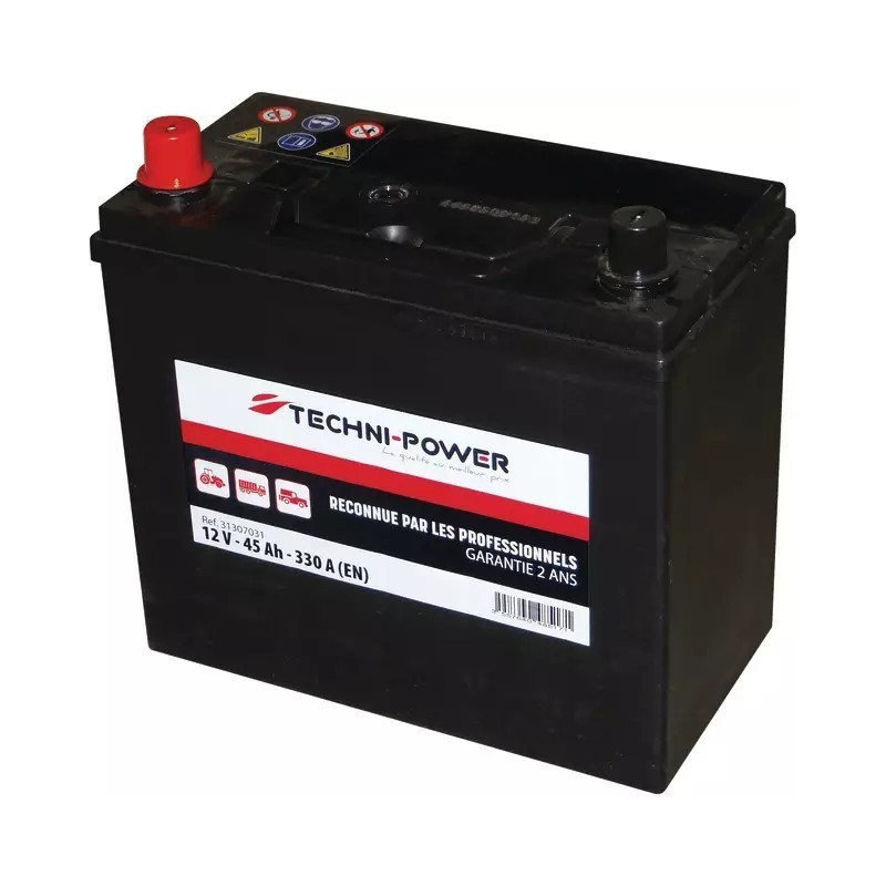BATTERIE 12V 45AH 330A NS60 + A GAUCHE TECHNI-POWER