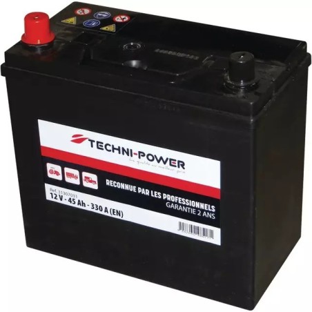 BATTERIE 12V 45AH 330A NS60 + A GAUCHE TECHNI-POWER