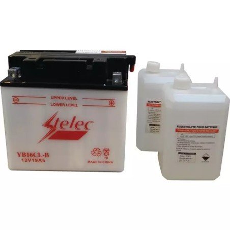 BATTERIE 12V 19AH 240A TYPE YB16CL-B + A DROITE AVEC PACK ACIDE FULBAT