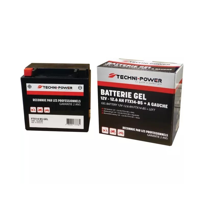 BATTERIE GEL 12V 12,6AH 200A FTX14-BS TECHNI-POWER