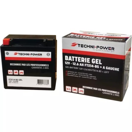 BATTERIE GEL 12V 12,6AH 200A FTX14-BS TECHNI-POWER