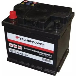 BATTERIE 12V 52AH 420A + A GAUCHE TECHNI-POWER