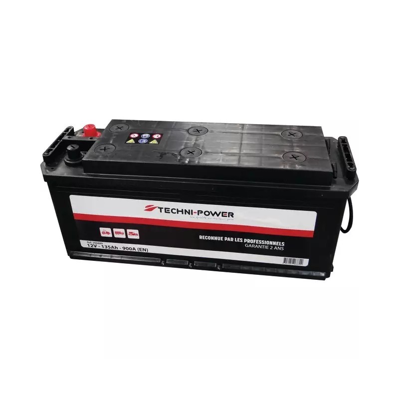 BATTERIE 12V 135AH 900A + A GAUCHE SUR LA LARGEUR TECHNI-POWER