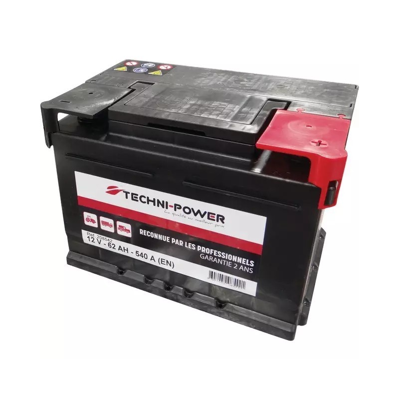 BATTERIE 12V 62AH 540A BAC BAS + A DROITE TECHNI-POWER