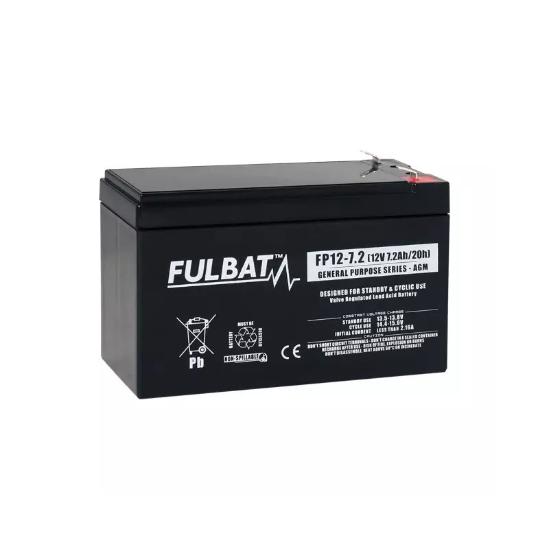 BATTERIE GEL 12V 7,2AH 20A TYPE CP7-12 FULBAT