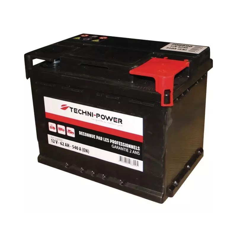 BATTERIE 12V 62AH 540A + A DROITE TECHNI-POWER
