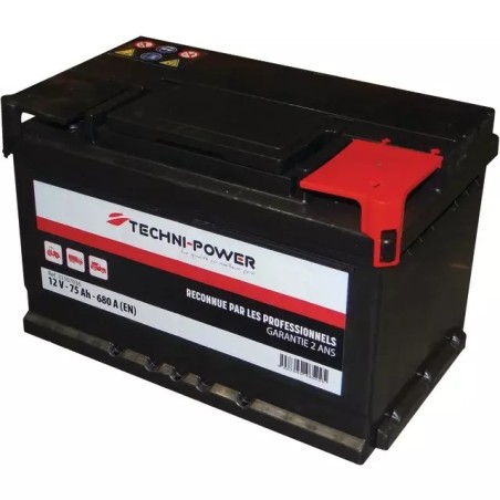 BATTERIE 12V 75AH 680A BAC BAS + A DROITE TECHNI-POWER