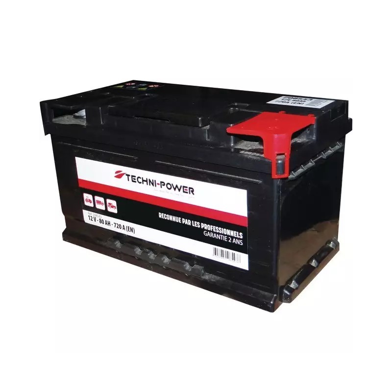 BATTERIE 12V 80AH 720A + A DROITE TECHNI-POWER