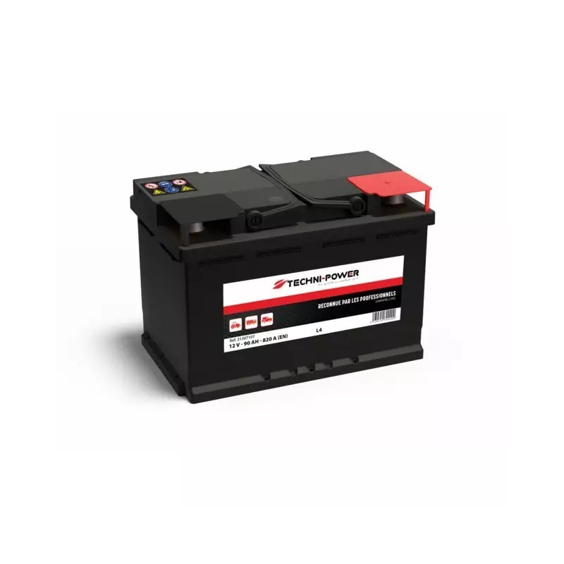 BATTERIE L4 12V 90AH 820A EN + A DROITE TECHNI-POWER