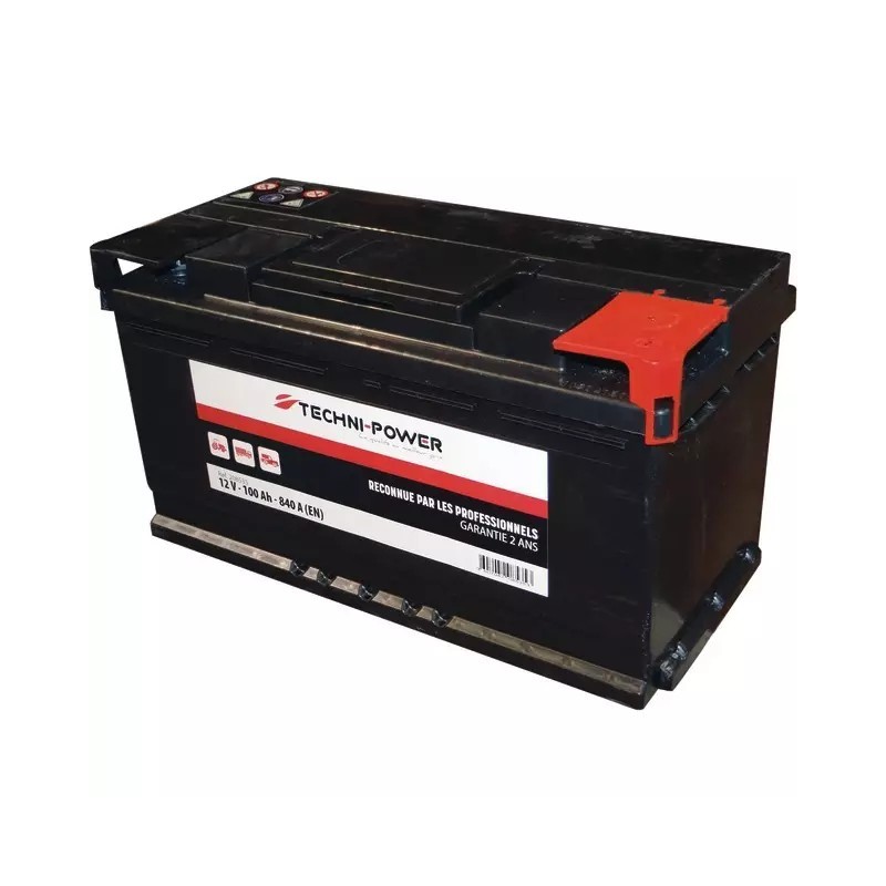 BATTERIE 12V 100AH 840A + A DROITE TECHNI-POWER