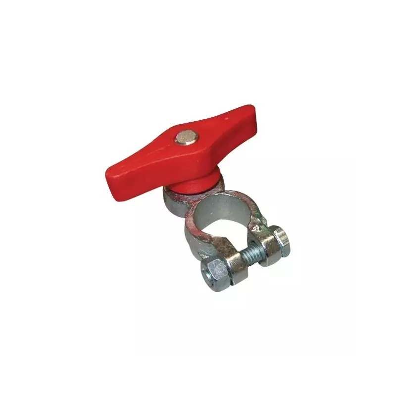 COSSE DE BATTERIE + ROUGE M8 LAITON AVEC ECROU PAPILLON BLISTER