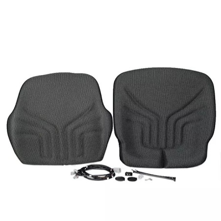 JEU DE COUSSINS CHAUFFANTS 12V TISSU ANTHRACITE VERT ARGENT S721 GRAMMER