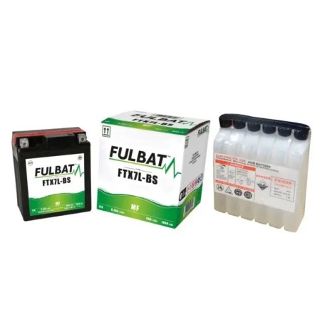 BATTERIE 12V 6AH 100A TYPE FTX7L-BS + A DROITE AVEC PACK ACIDE FULBAT