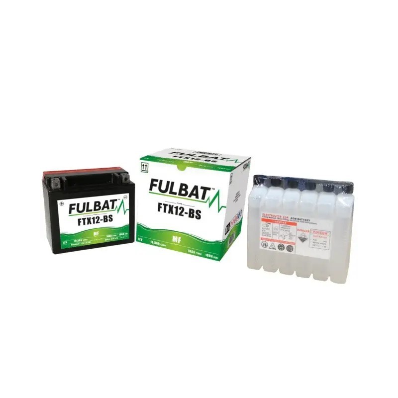 BATTERIE 12V 10AH 180A TYPE FTX12-BS + A GAUCHE AVEC PACK ACIDE FULBAT