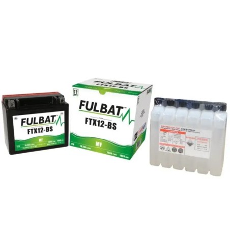 BATTERIE 12V 10AH 180A TYPE FTX12-BS + A GAUCHE AVEC PACK ACIDE FULBAT