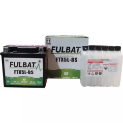 BATTERIE 12V 4AH 80A YTX5L-BS +DROITE + PACK ACIDE FULBAT