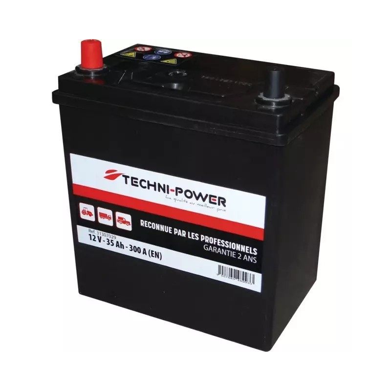 BATTERIE 12V 35AH 300A NS40 + A GAUCHE TECHNI-POWER
