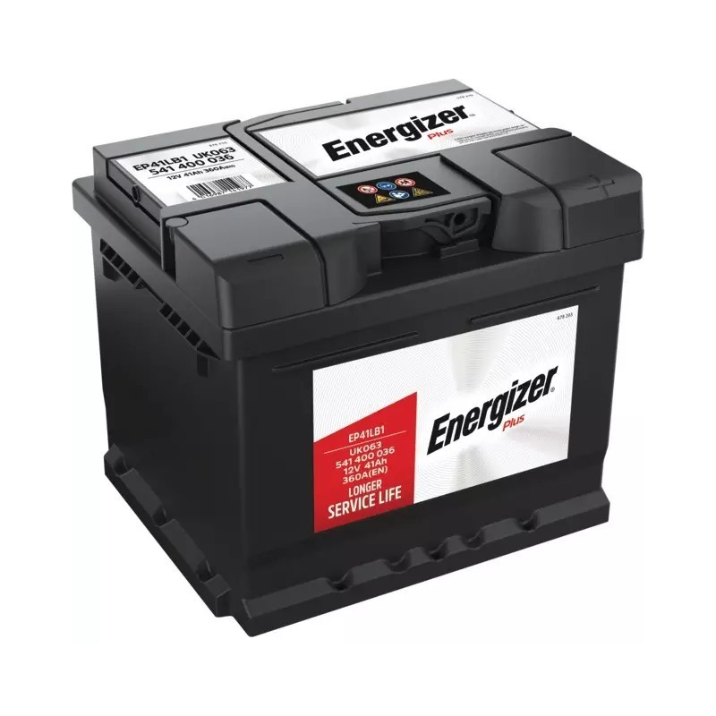 BATTERIE EP41LB1 12V 41AH 360A EN + A DROITE ENERGIZER PLUS