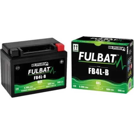 BATTERIE GEL 12V 5,3AH 50A TYPE FB4L-B + A DROITE FULBAT