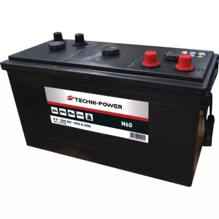 BATTERIE M6 6V 200AH 950A EN + EN DIAGONALE TECHNI-POWER