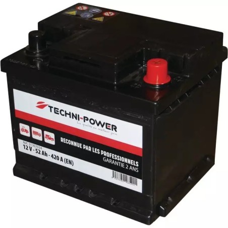 BATTERIE 12V 52AH 420A BAC BAS + A DROITE TECHNI-POWER