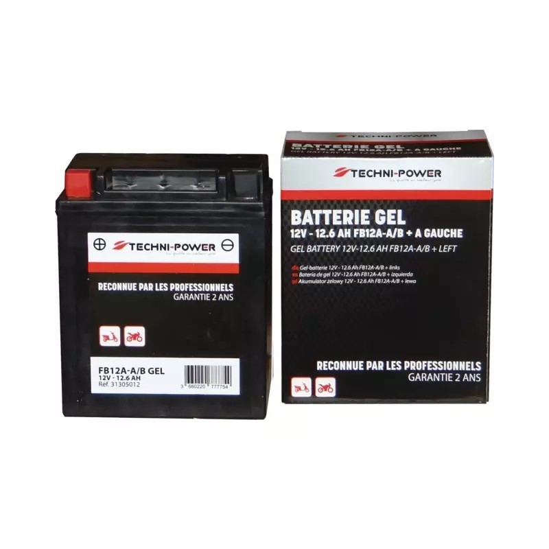 BATTERIE GEL 12V 12,6AH 155A FB12A-A/B (12N12A-4A-1) TECHNI-POWER