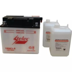BATTERIE 12V 19AH 240A TYPE YB16CL-B + A DROITE AVEC PACK ACIDE FULBAT