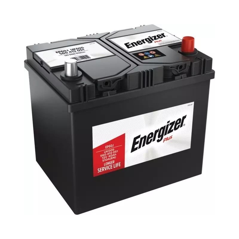 BATTERIE EP60J 12V 60AH 510A EN + A DROITE ENERGIZER PLUS