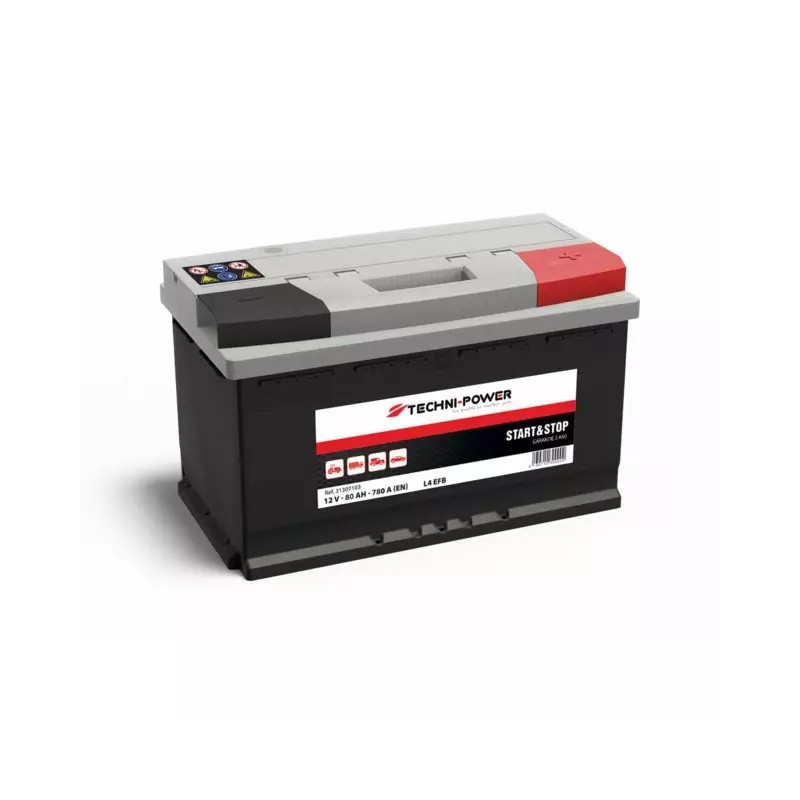 BATTERIE L4 EFB 12V 80AH 780A EN + A DROITE TECHNI-POWER