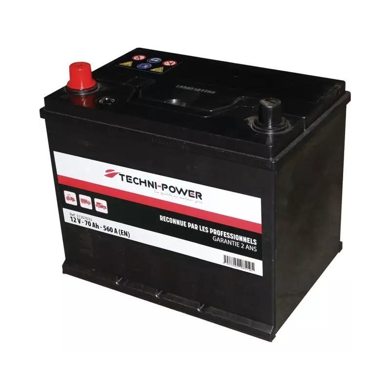 BATTERIE 12V 70AH 560A + A GAUCHE TECHNI-POWER