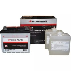 BATTERIE 12V 32AH TYPE U1-32/U1-11 + A GAUCHE AVEC PACK ACIDE TECHNI-POWER