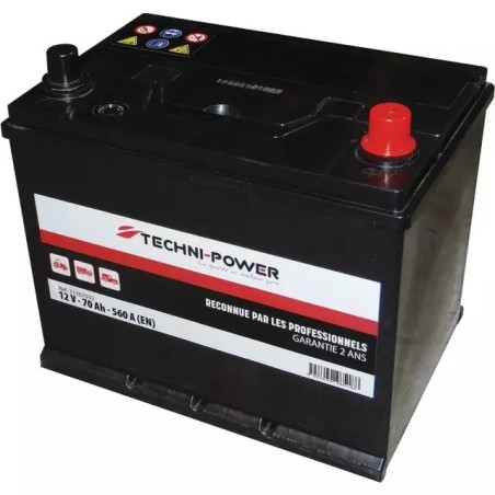 BATTERIE 12V 70AH 560A + A DROITE TECHNI-POWER