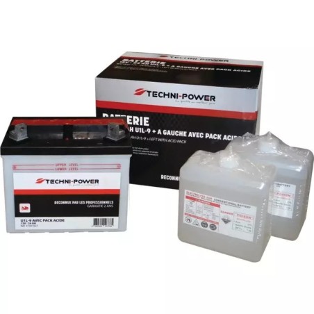 BATTERIE 12V 24AH 240A TYPE U1L-9 + A GAUCHE TECHNI-POWER
