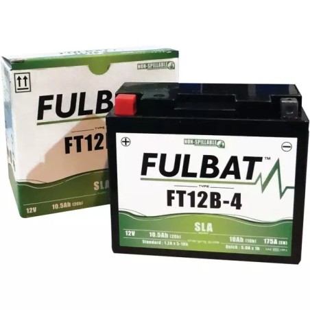 BATTERIE GEL 12V 10AH 210A TYPE GT12B-4 + A GAUCHE FULBAT