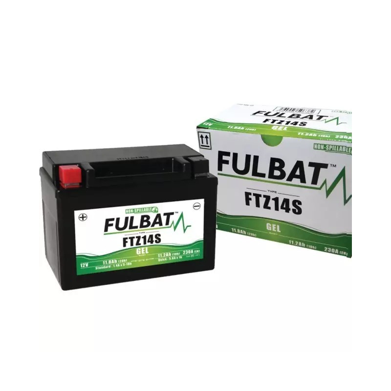 BATTERIE GEL 12V 11,2AH 230A TYPE YTZ14S + A GAUCHE FULBAT