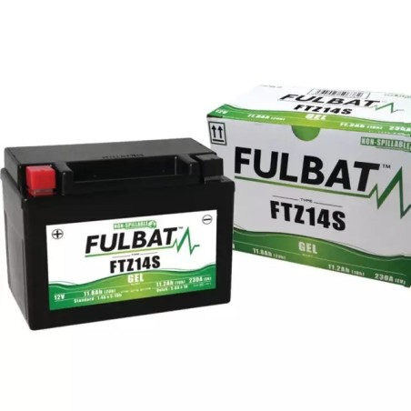 BATTERIE GEL 12V 11,2AH 230A TYPE YTZ14S + A GAUCHE FULBAT