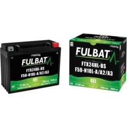 BATTERIE GEL 12V 20AH 350A TYPE YB50-N18L-A2 / 12N18-3A + A DROITE FULBAT