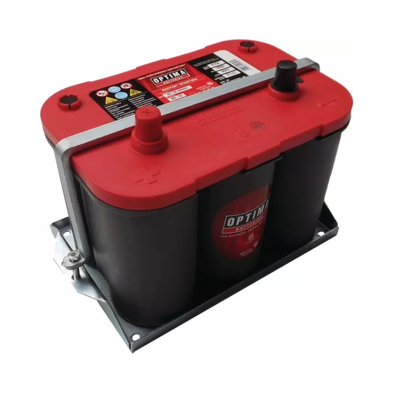 BAC FIXATION BATTERIE OPTIMA 1 SOCLE +1 SANGLE + 2 BOULONS